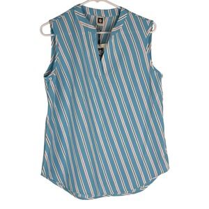 ANNE KLEIN TANK TOP WOMENS SIZE SMALL NEW WITH TAG BABY BLUE STRIPE‎